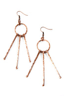 Trinity Hammered Copper Earrings