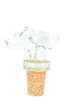 Handblown Recycled Glass Rhino Bottle Stopper