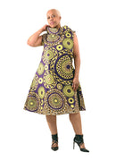 Tribal Print Collar Dress Plus