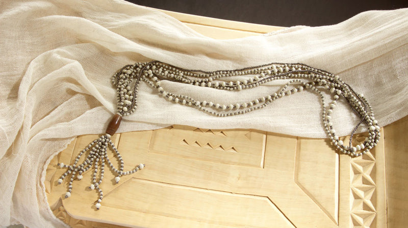 Ajuna Jalia Paper Bead Tassel Necklace