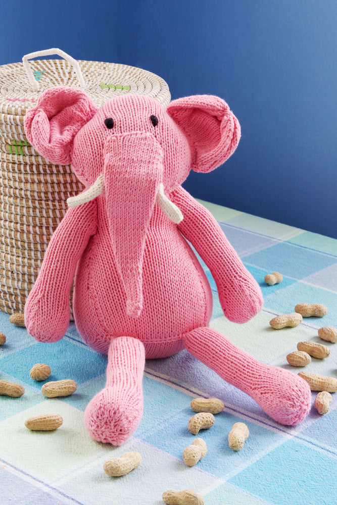 Kenana Knitters Icing Pink Gentle Tembo Cotton Elephant