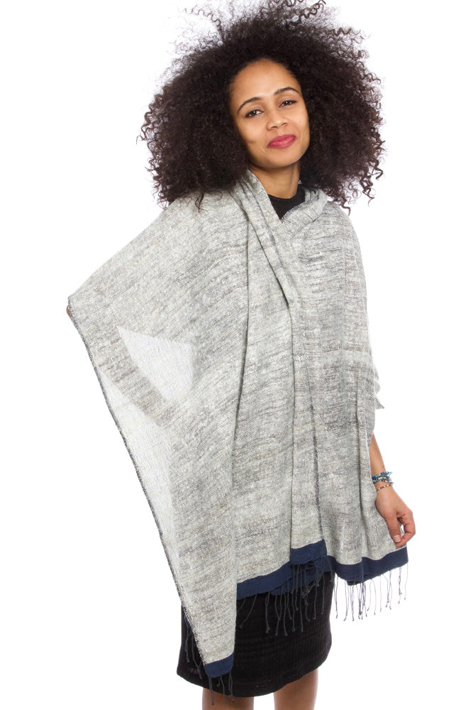 Ethiopian Stella Shawl with Blue Border