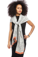 Ethiopian Stella Shawl with Coral Border