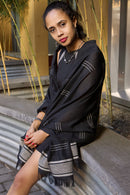 Black Ethiopian Cotton Triad Shawl