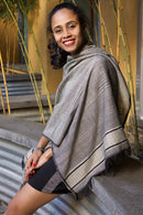 Pewter Shimmer Ethiopian Cotton Triad Shawl