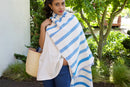 Azure Banded Ethiopian Cotton Shawl