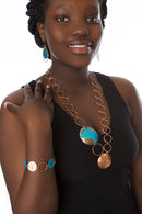Copper Viridian Disc Earrings